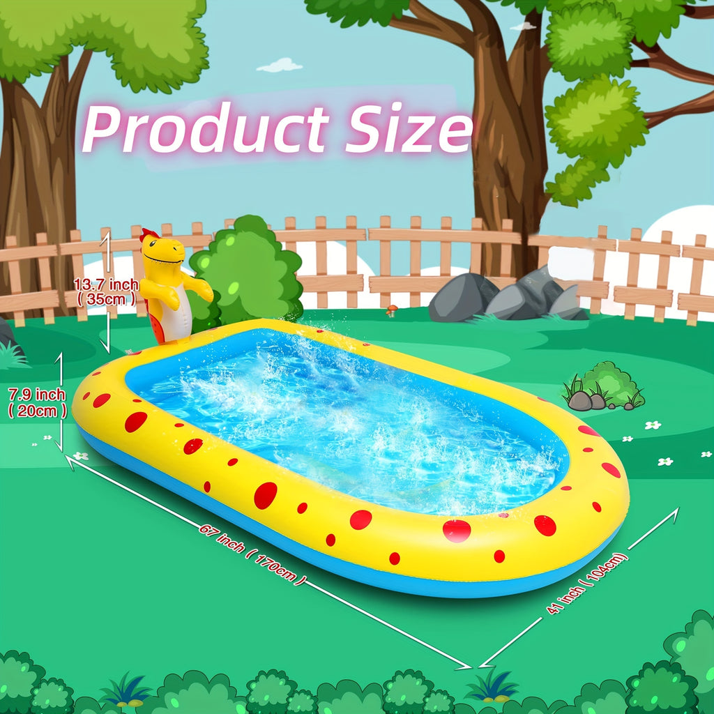 Dinosaur Water Spray Pool For Kids Pet Play Mat Water Play Toy Shark Pool
