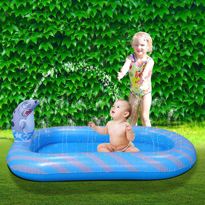 Dinosaur Water Spray Pool For Kids Pet Play Mat Water Play Toy Shark Pool